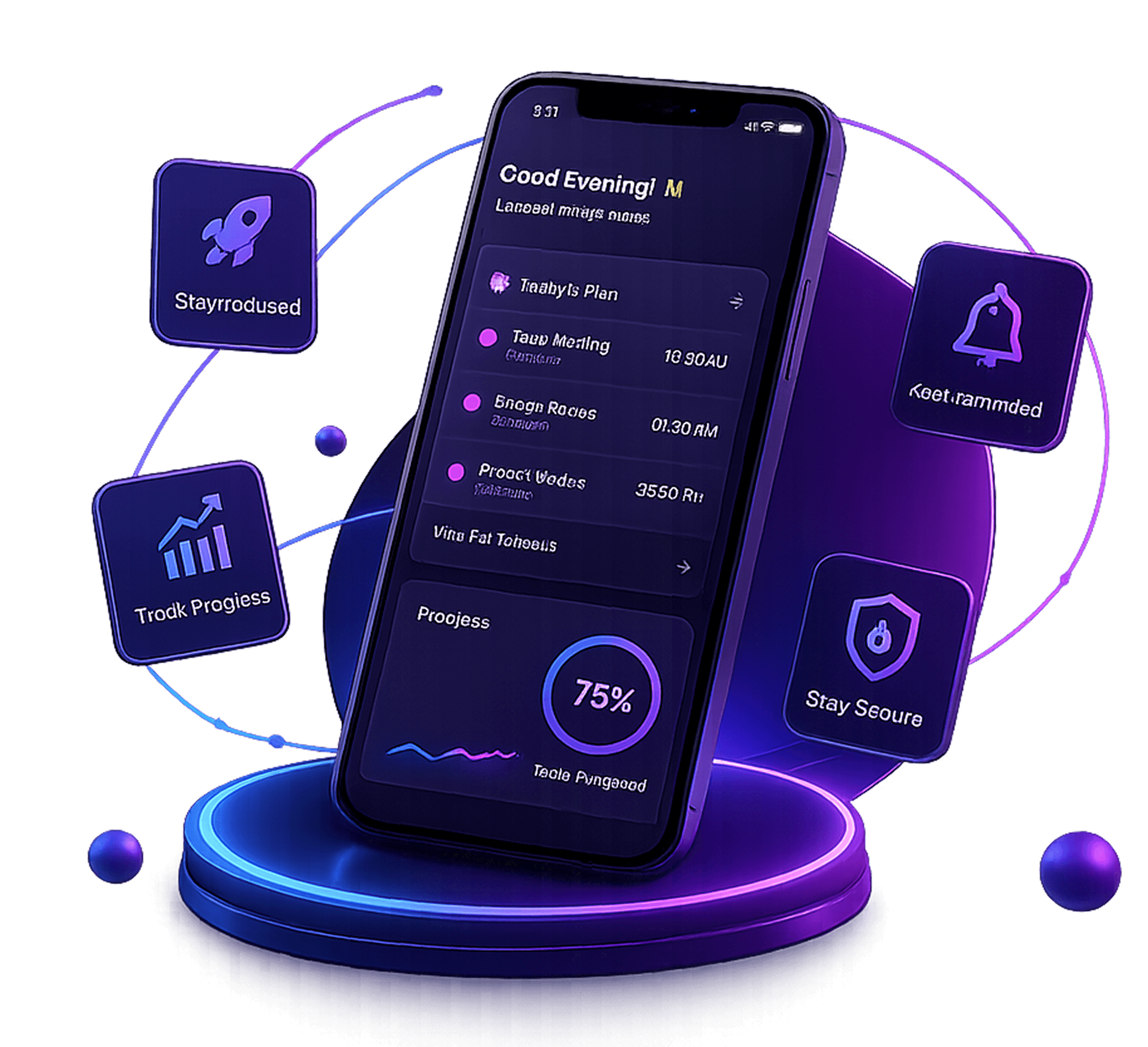 Smart Business Growth Calendar mobile app with sync features